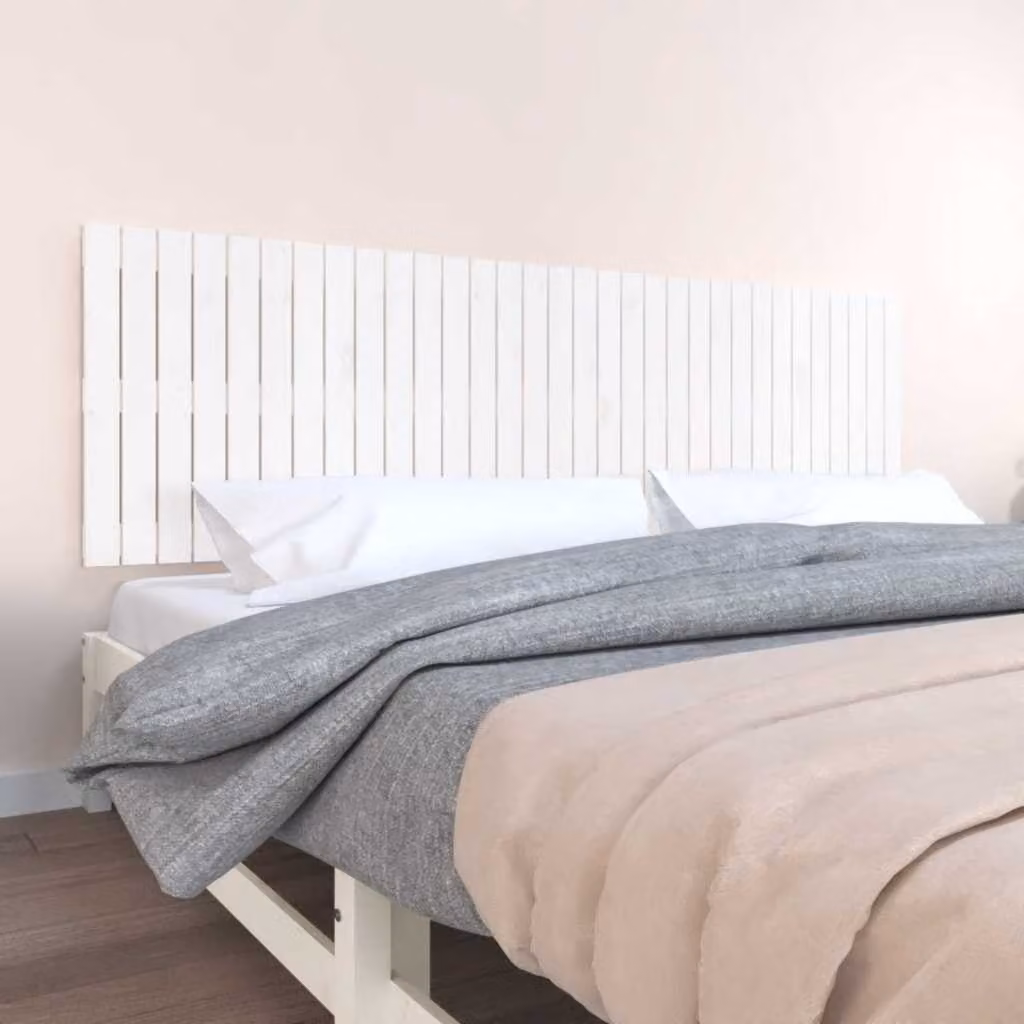 Testiera da parete vidaXL in legno massello di pino bianco L: 204 cm, P: 3 cm, H: 60 cm