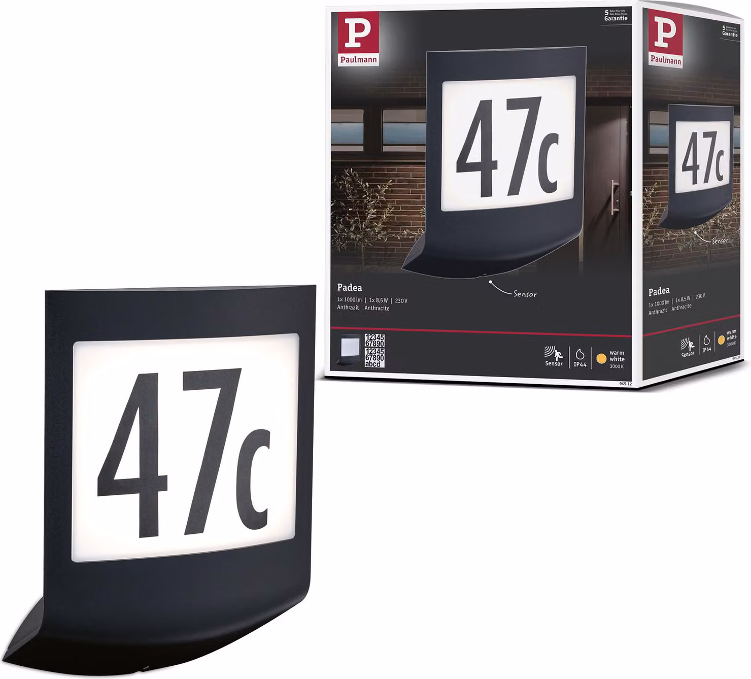 Paulmann Lampada da parete per esterni a LED Padea resistente all'acqua di mare