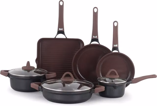 Batteria pentole 9 pezzi antiaderente ceramico ardesia Venus