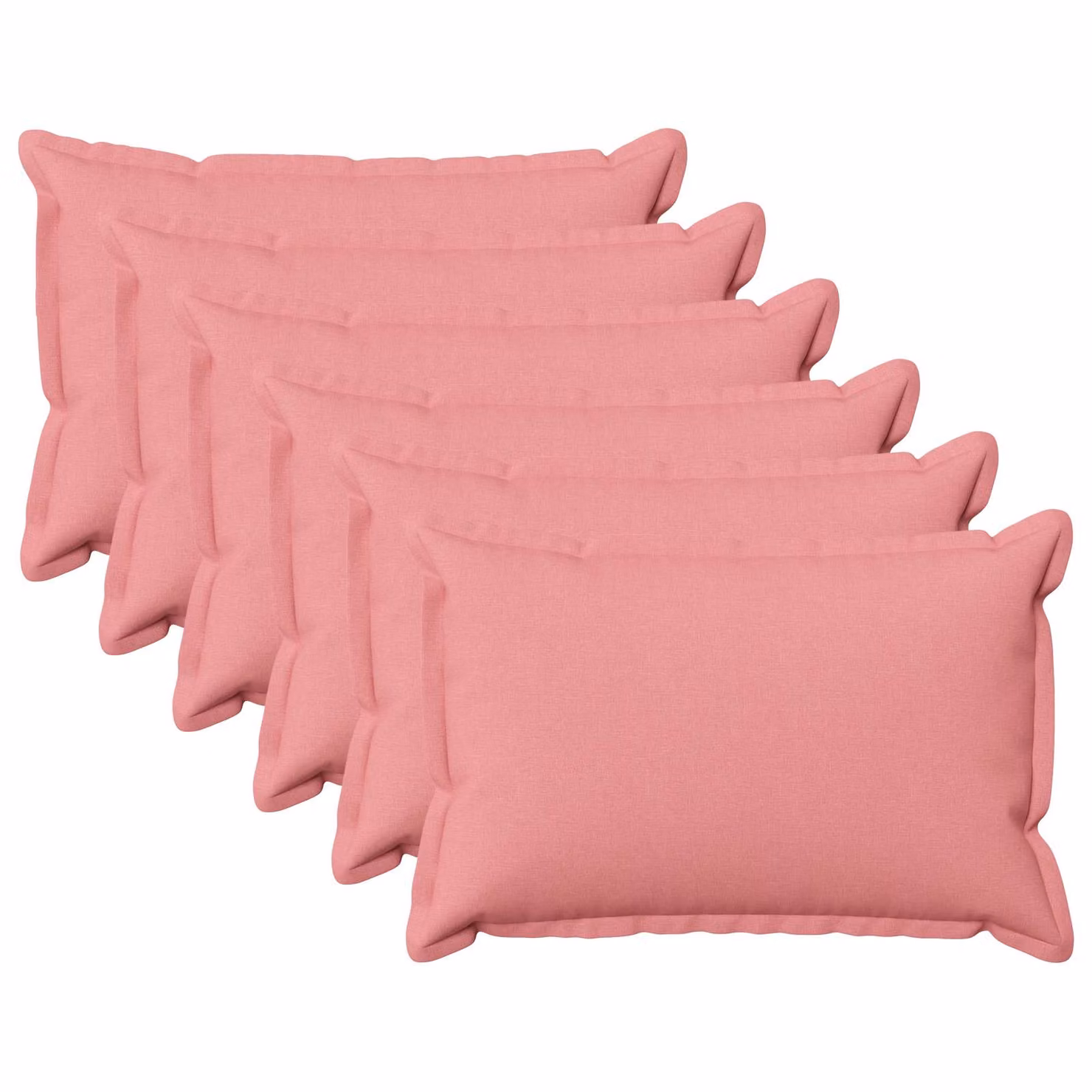 Set di 6 federe vidaXL HOUTEN rosa, forma rettangolare, L 50 cm x P 30 cm