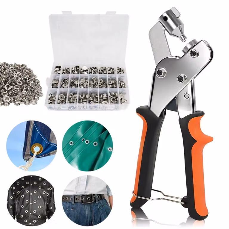 Kit per bottoni a pressione, strumento per applicare bottoni a pressione, 380 bottoni a pressione in acciaio inossidabile e pinze