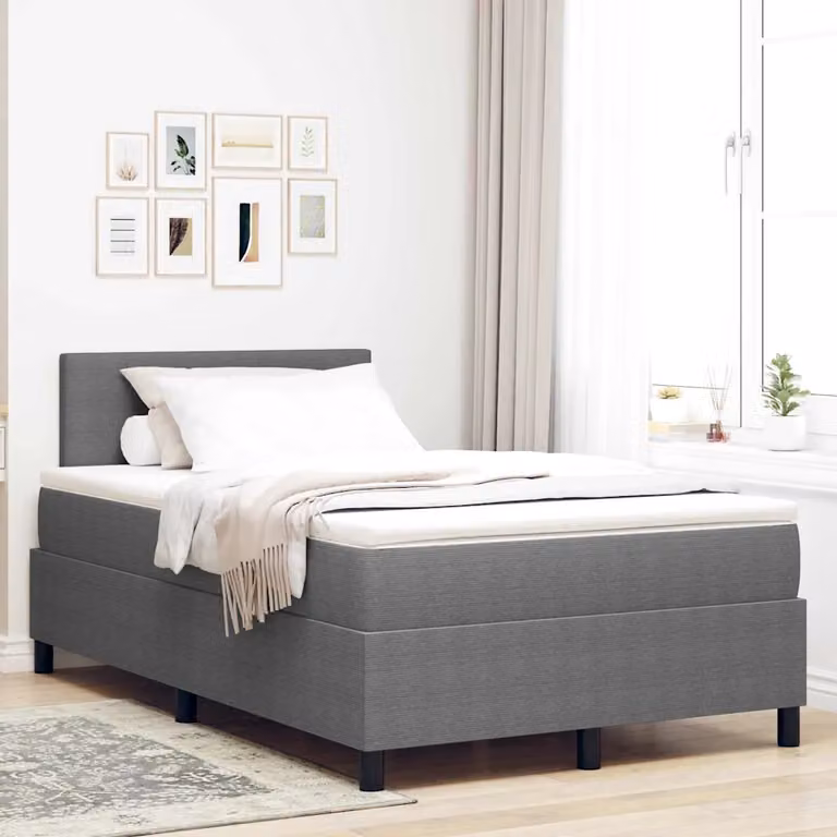 Letto Ibrido Moderno vidaXL con Illuminazione LED Sotto il Letto Grigio e Bianco L: 120 cm, P: 200 cm, H: 193 cm