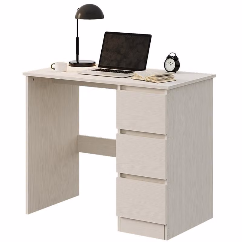 SCrivania per computer Tavolino bianco per ragazzi moderno con cassetti LOFT 90 cm