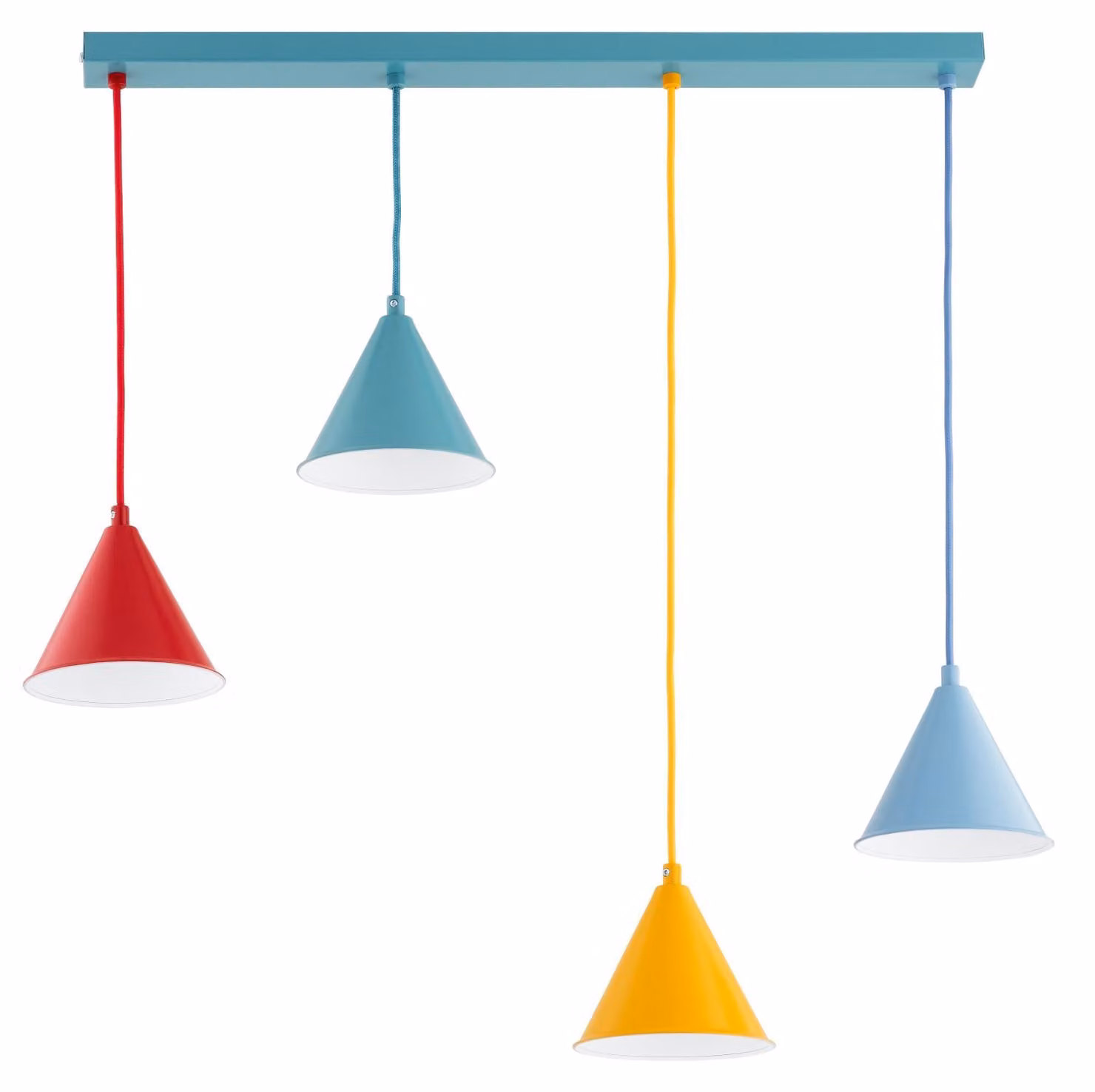 Lampada a sospensione GANNA multicolore 4xE27x15W in metallo, dimensioni: 75x15x71 cm, IP20, Alfa