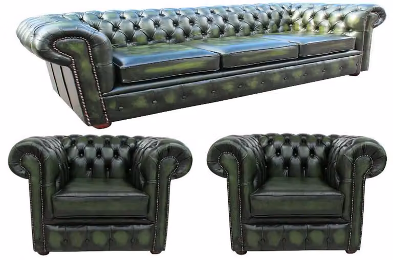 Chesterfield Couch Sofa XXL Big Garnitur Sofagarnitur 4+1+1 Sitzer Garnitur
