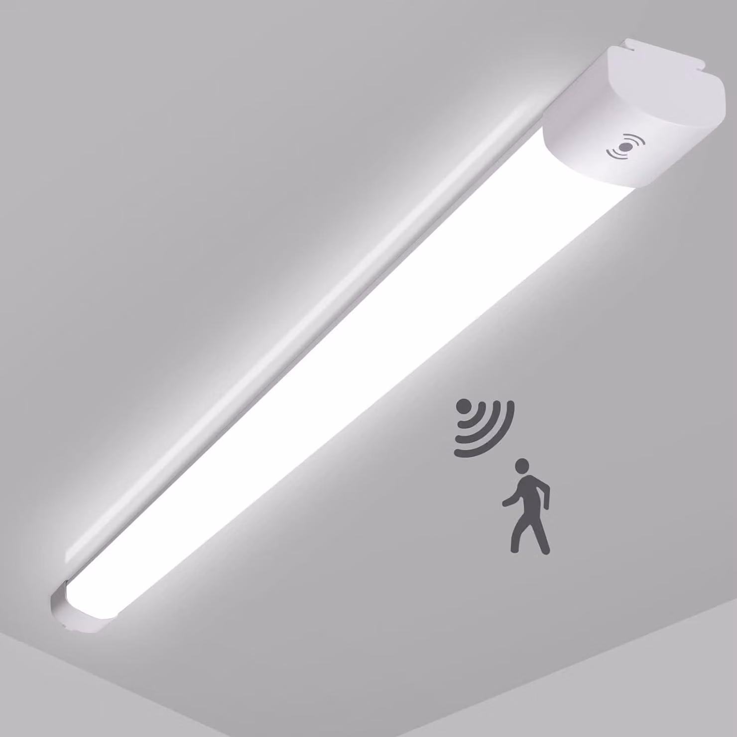 Pannello luminoso a LED, diametro 90 cm, 30 W, 3300 lumen, grado di protezione IP65, con sensore di movimento
