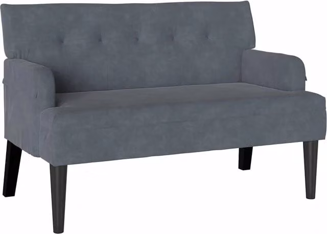 Panca Chesterfield in Velluto Grigio CFW2985160 L: 112 cm, P: 65,5 cm, H: 75 cm – 1