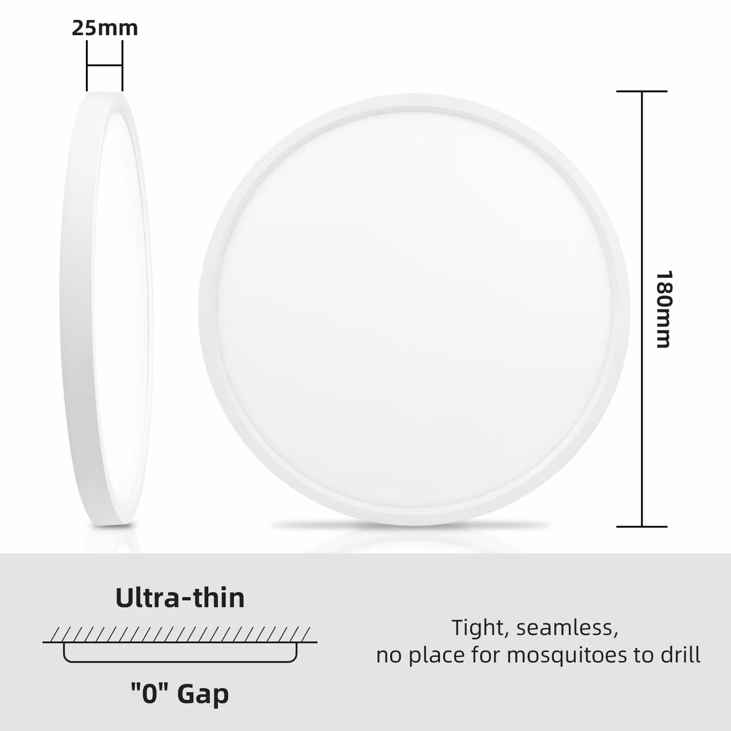 Lampada da soffitto a LED - Plafoniera a filo - 20 W - Confezione da 2 - 3000 K (bianco caldo) - Ultraleggera - Senza sfarfallio - Non dimmerabile