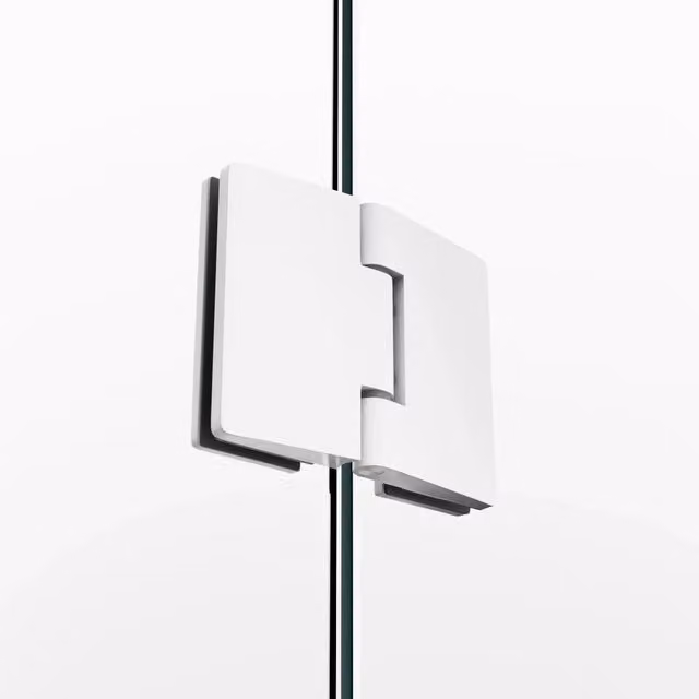 Box doccia frontale GLASS fisso + porta battente chiusura magnetica 85 cm (82-85; fisso 20+porta 65) bianco