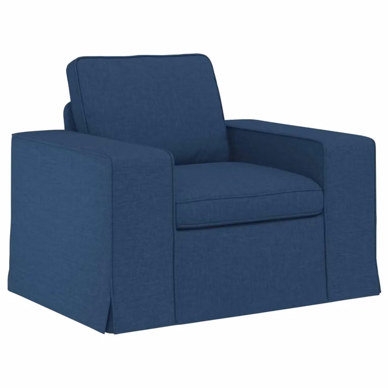 Divano moderno vidaXL in tessuto blu e nero con struttura in metallo, L: 103 cm, P: 80 cm, H: 82 cm