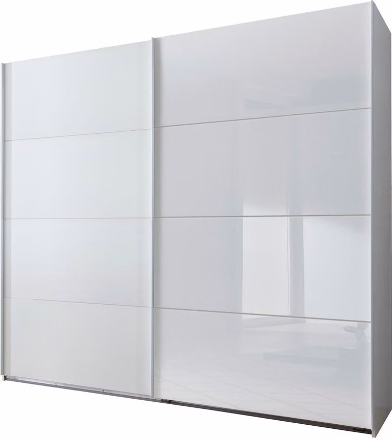 Armadio ad ante scorrevoli Ernesto Armadio 225 cm bianco vetro bianco (18292)