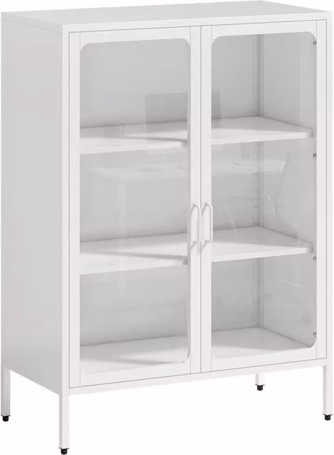 Armadio da ufficio 80 x 40 x 110 cm ripiani regolabili pratico stoccaggio stile industriale contemporaneo in acciaio bianco 21_0006407