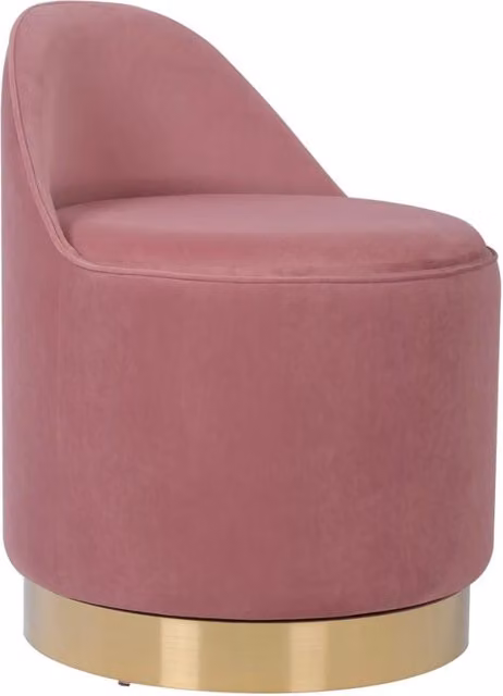Pouf Girevole Viktor in Velluto Rosa Antico