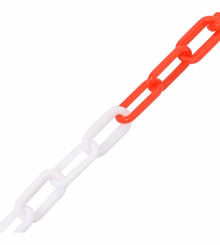 Catena Segnaletica Rossa e Bianca 30 m Ø4 mm in Plastica