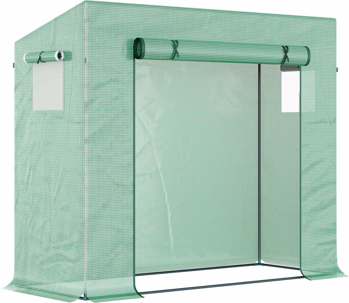 Serra Outsunny, 200 x 76 x 168 cm, serra in plastica con porta a rullo, serra per pomodori con finestra laterale, film reticolato in PE, serra resistente all'inverno per giardino, balcone, orticoltura