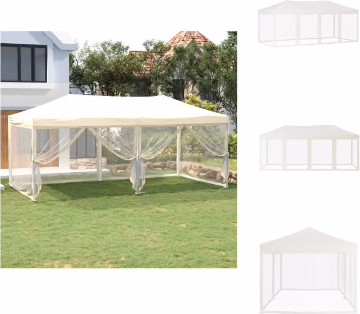 vidaXL Tenda per feste pieghevole con pareti laterali crema 3x6 m - Padiglioni e tende per feste