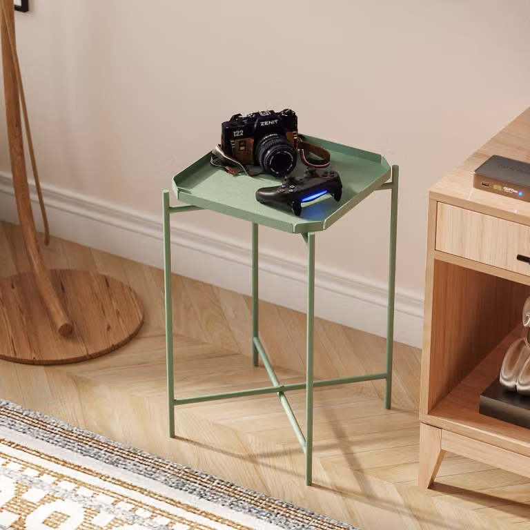 Skye Decor, Shb-008-D, tavolino, 100 % METALLO, verde, 46 x 46 x 56 cm
