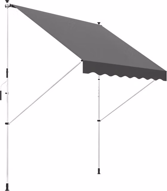Tendone da balcone Minimal con braccio articolato e manovella, grigio, L: 150 cm