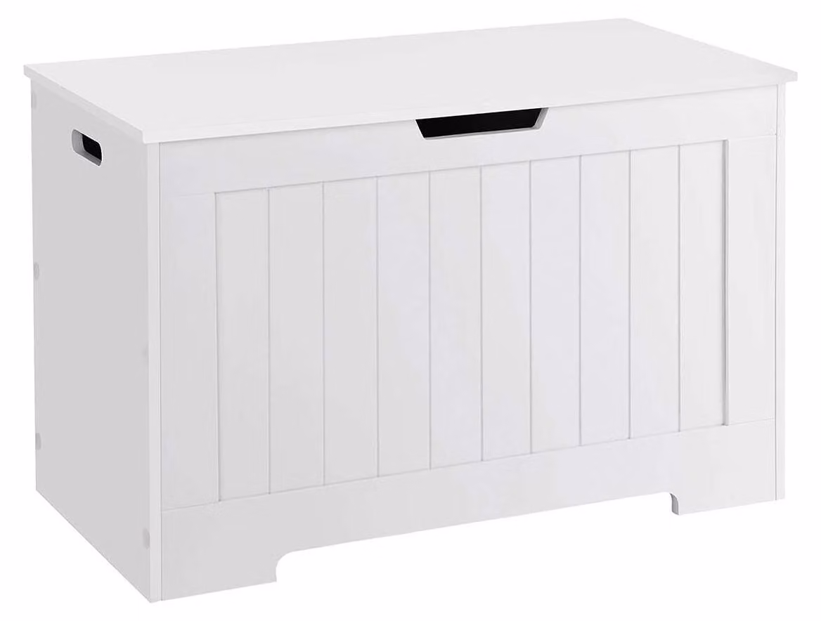 Panca contenitore - MDF - capacità massima 180 kg - dimensioni 76 x 48 x 40 cm - bianca