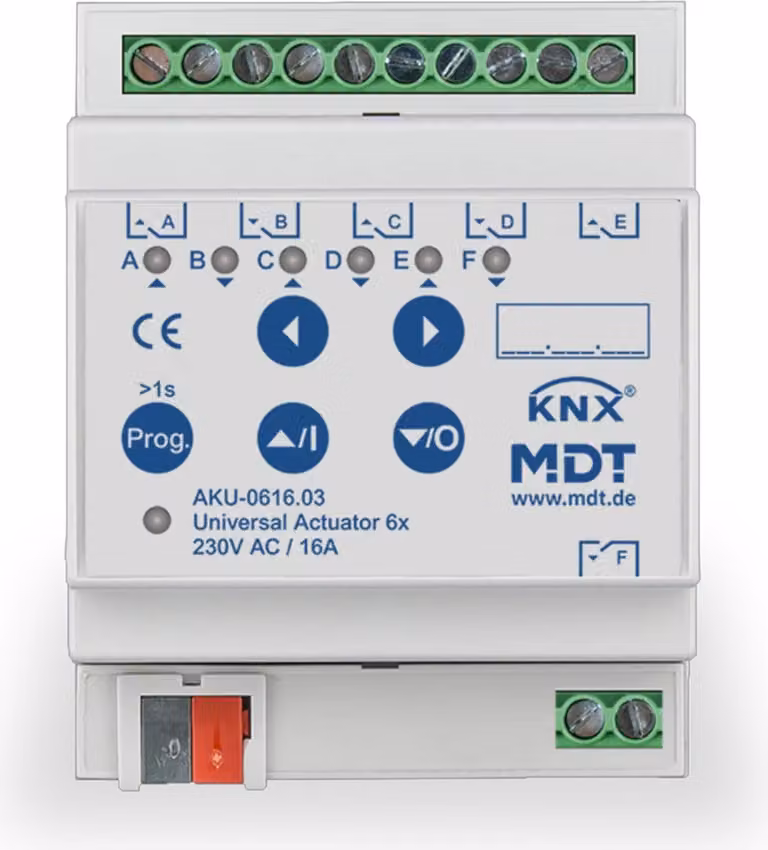 MDT KNX Attuatore interruttore/tapparella 16/8 vie 16 A REG, 1 pz.