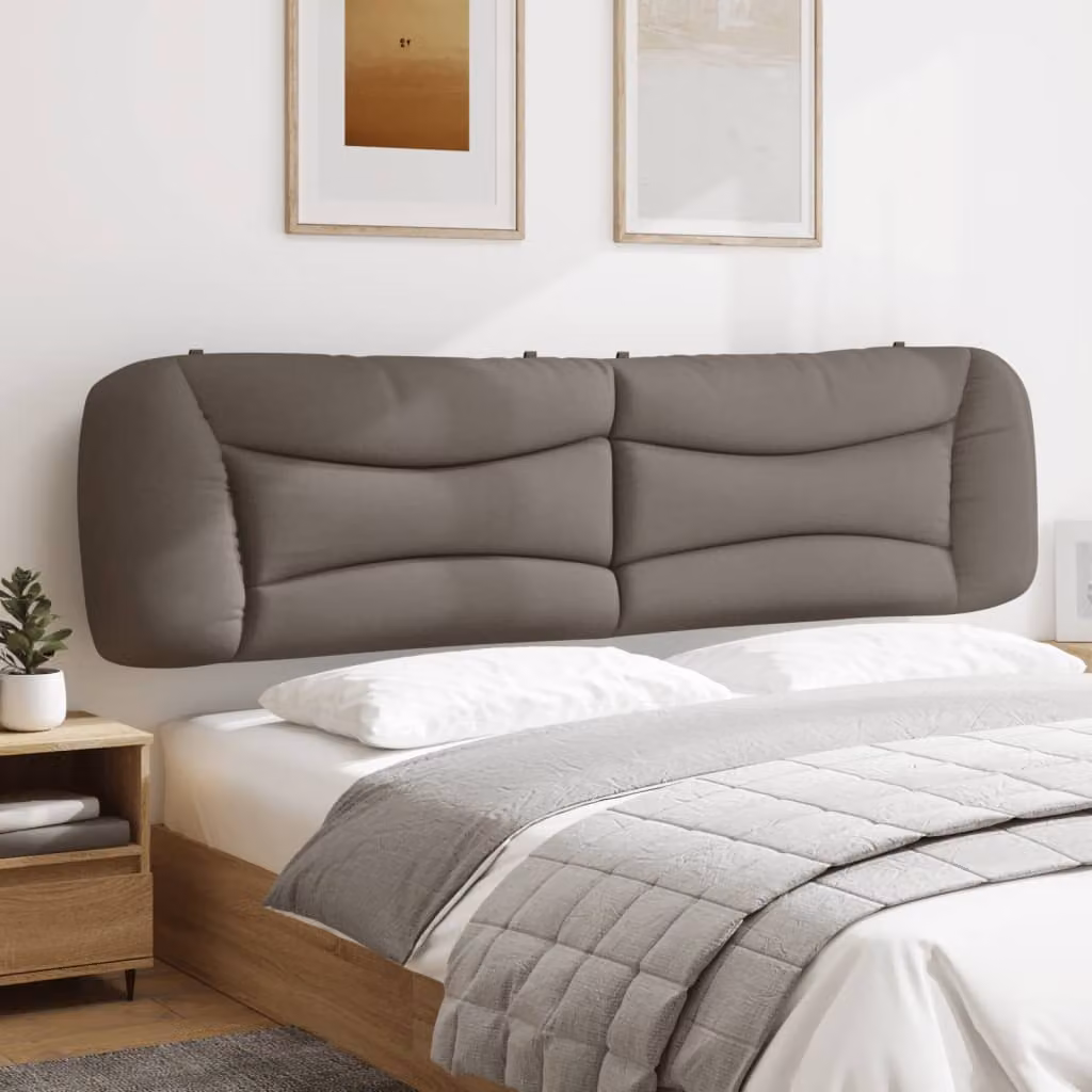 Cuscino Testiera vidaXL Hvar in Tessuto, Colore Tortora/Beige/Grigio, L: 200 cm