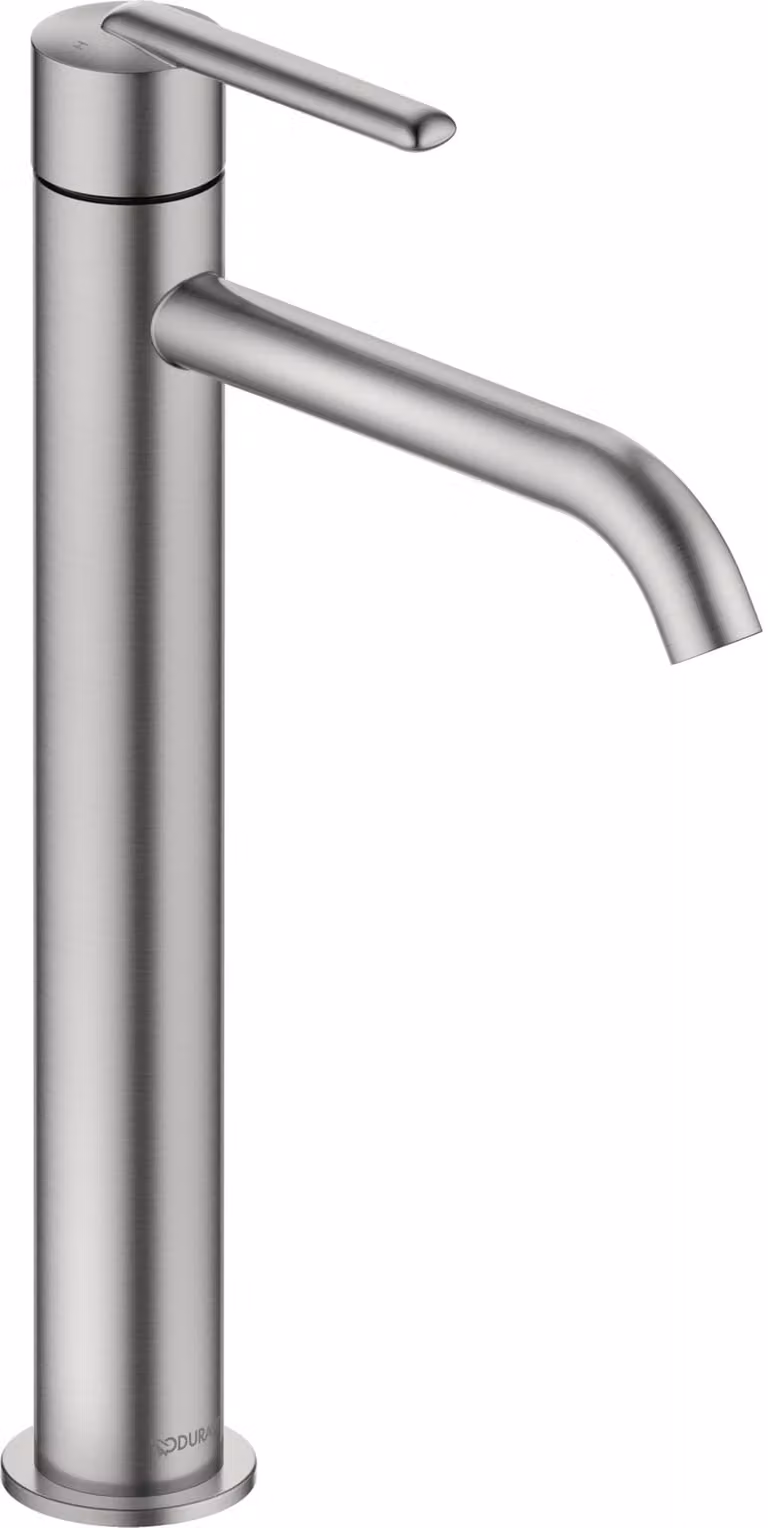 Miscelatore per lavabo, modello XL, altezza del beccuccio 153 mm, finitura spazzolata, a risparmio energetico e idrico