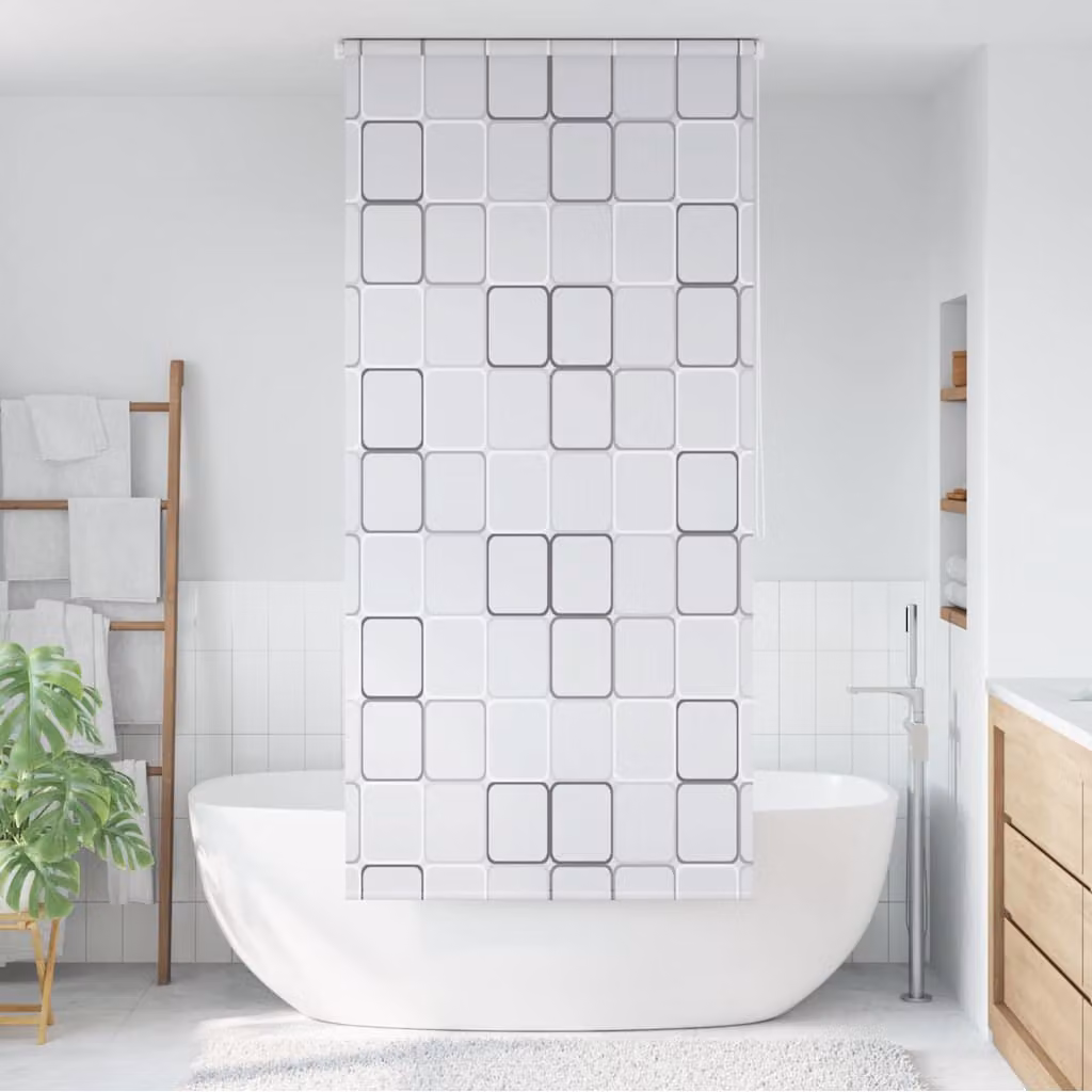 Tenda a Rullo per Doccia vidaXL Bianca L 120 cm x H 240 cm