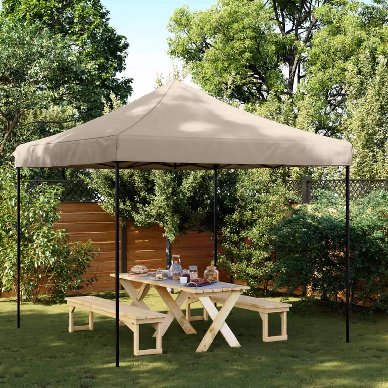 Tenda Party vidaXL in tessuto Oxford beige, L: 292 cm, P: 292 cm, H: 315 cm