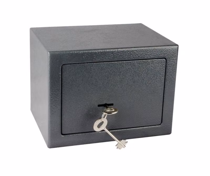 Cassaforte RS.17.K in acciaio con serratura meccanica, grigio