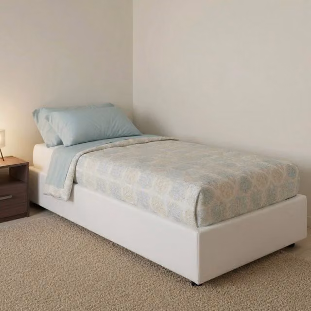 Ayla, Letto Singolo Contenitore Made in Italy, Bianco