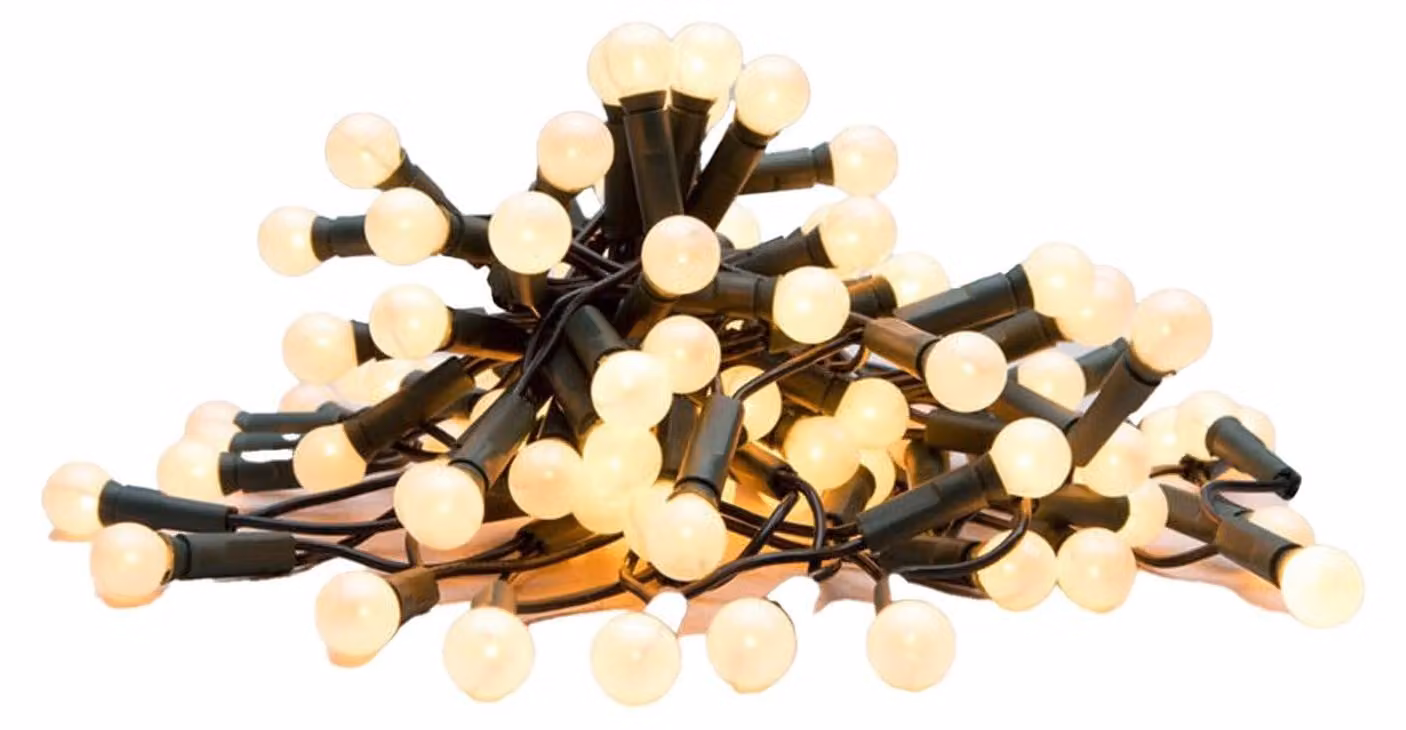 Catena luminosa da 5 metri, luce bianco caldo, alimentata a batteria (3 batterie AA)