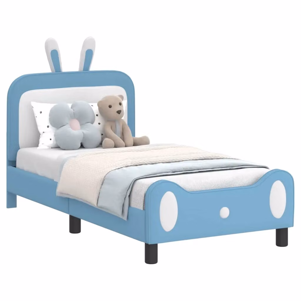 Struttura letto per bambini vidaXL con testata in similpelle blu, L 160 x P 80 cm – 2