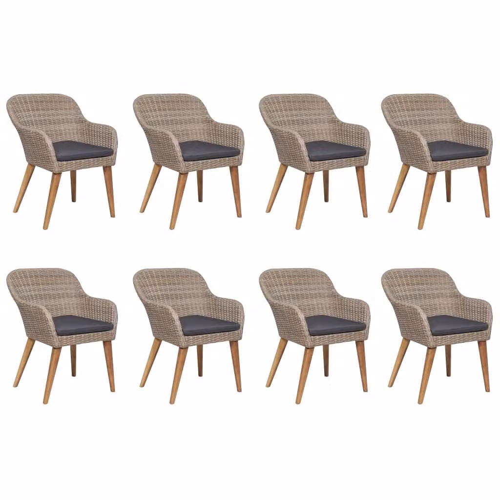 Set da Pranzo da Giardino 9 pz Marrone