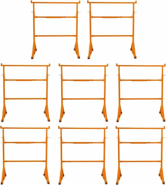Set di 8 cavalletti da lavoro Monstershop in acciaio arancione regolabili con portata 200kg – 1
