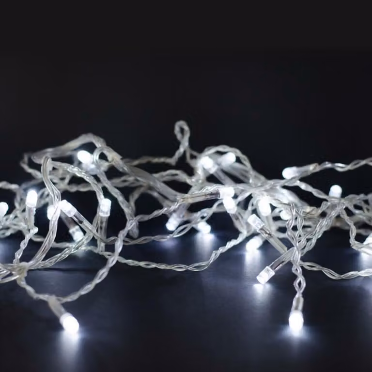 ACA Lighting 180 LED a catena 5cm bianco 220-240V + 8 programmi IP44 9+3m cavo trasparente X08180222
