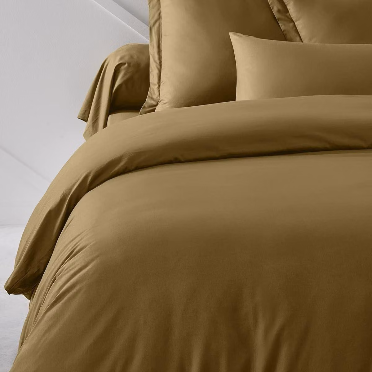 Omgoods - Copripiumino matrimoniale, 220 x 240 cm, 100% cotone, color bronzo
