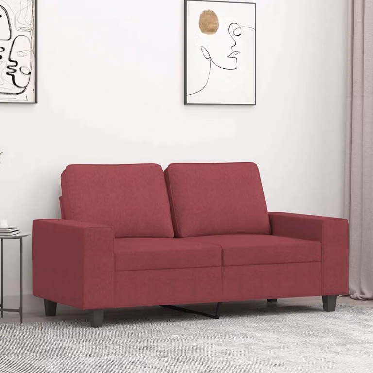 Maison Exclusive - Divano a due posti bordeaux 120 cm in tessuto
