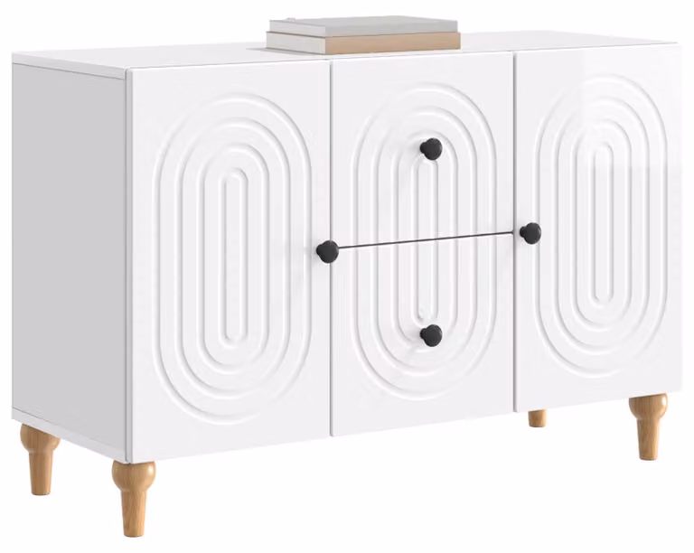 Mobile TV Bianco Lucido 89 x 34,5 x 60 cm Legno ingegnerizzato