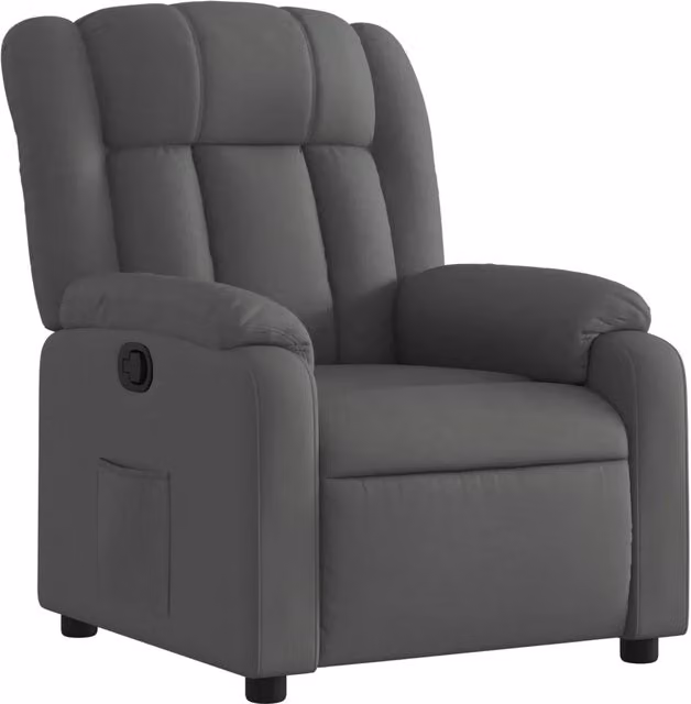 Poltrona | Sedia Relax reclinabile in tessuto grigio scuro