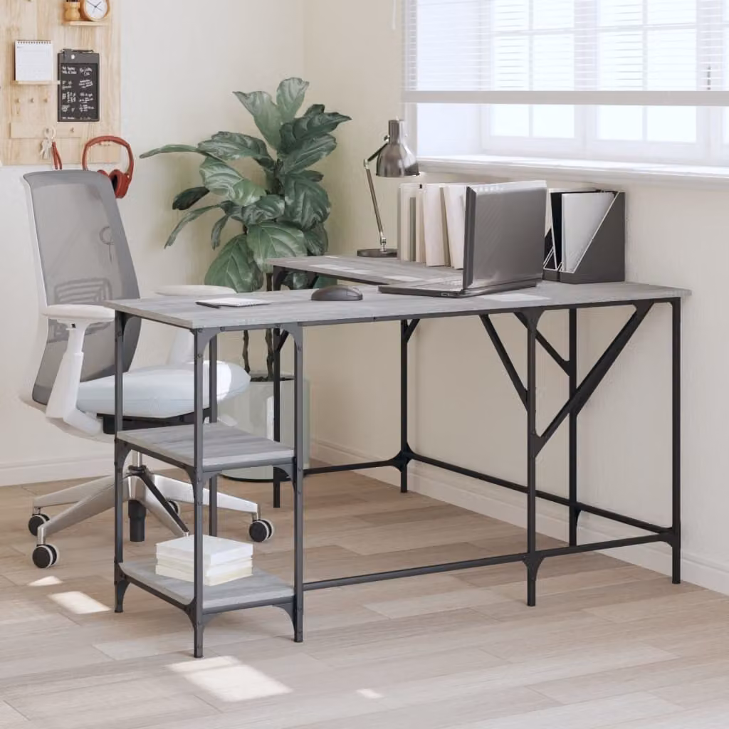 Maison Exclusive - Scrivania Grigio Sonoma 139x139x75 cm Materiale ligneo