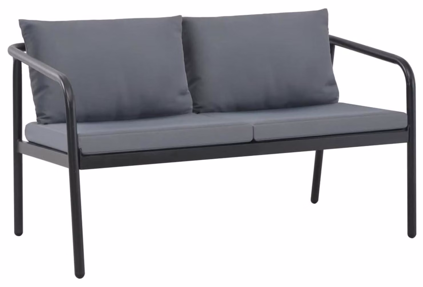 Panca da giardino, due posti, in alluminio - struttura color grigio scuro - larghezza 123 cm