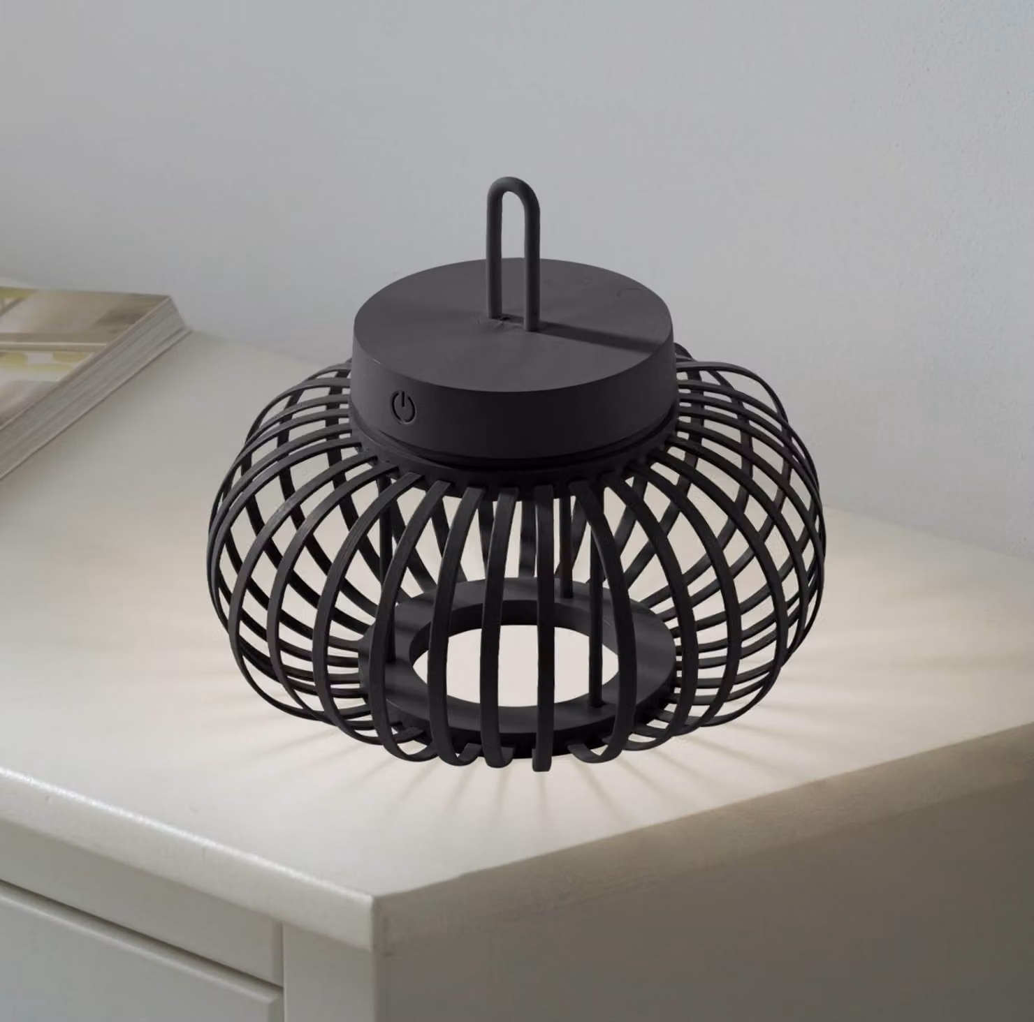JUST LIGHT. GmbH Lampada da tavolo LED Akuba nero 22 cm bambù Akuba, dimmerabile, Nero, Soggiorno / Sala da pranzo, bambù, Moderno