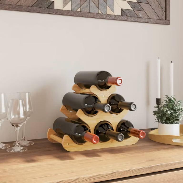 Portabottiglie di vino vidaXL per 6 bottiglie in bambù marrone L: 35 cm, P: 18 cm, H: 25,5 cm