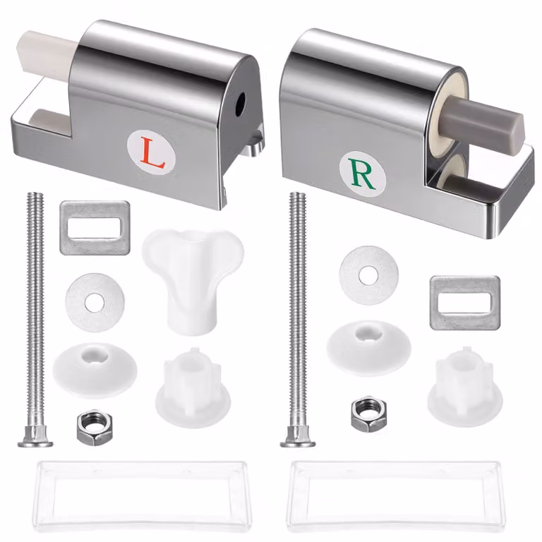 2 set di fissaggi universali per sedile del WC, cerniere per sedile del WC con sistema di chiusura rallentata (soft-close)