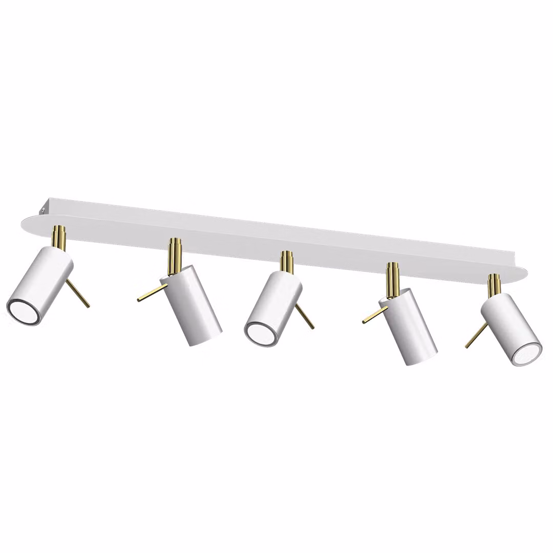 Preston Oro/Bianco 5X Mini Gu10 plafoniera Lampada da soffitto Faretti da soffitto