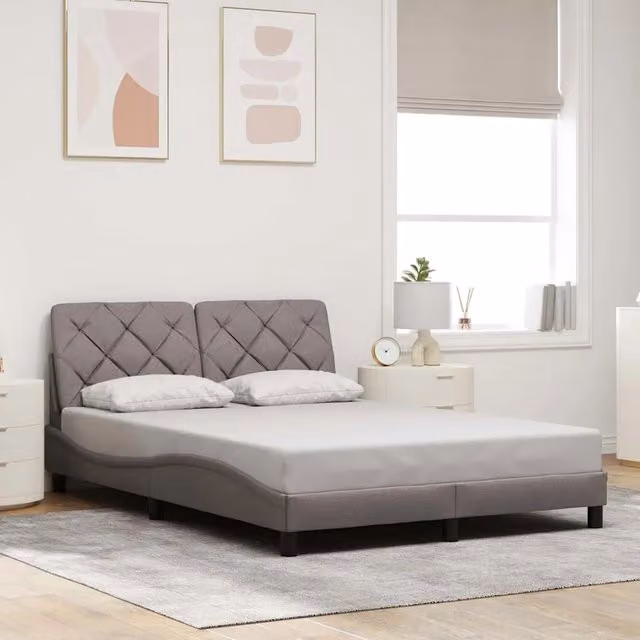 Giroletto vidaXL in tessuto beige senza materasso L/P/H: 200 x 120 x 74,5 cm