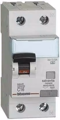 Interruttore Magnetotermico Differenziale Salvavita BTICINO RCBO 1P+N 16A Bianco – 1