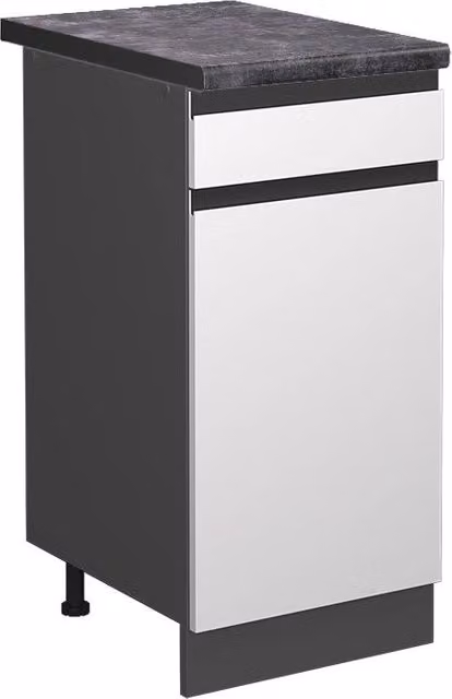 Mobiletto base per cucina Vicco R-Line Bianco e Antracite con ante e cassetti L 40 cm x P 60 cm x H 81,6 cm