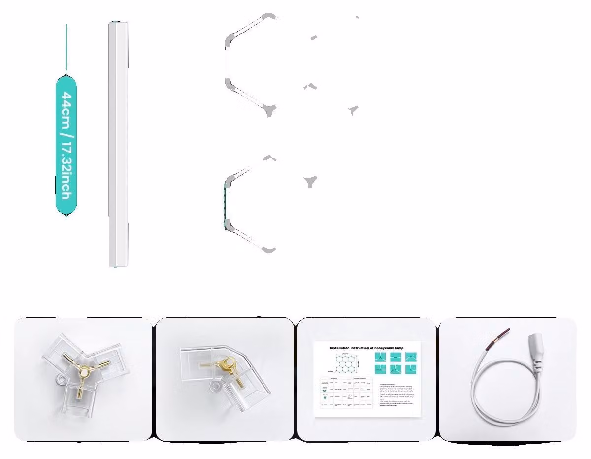 Lampada da soffitto per garage, montaggio modulare fai-da-te, tecnologia anti-sfarfallio, 8 moduli esagonali