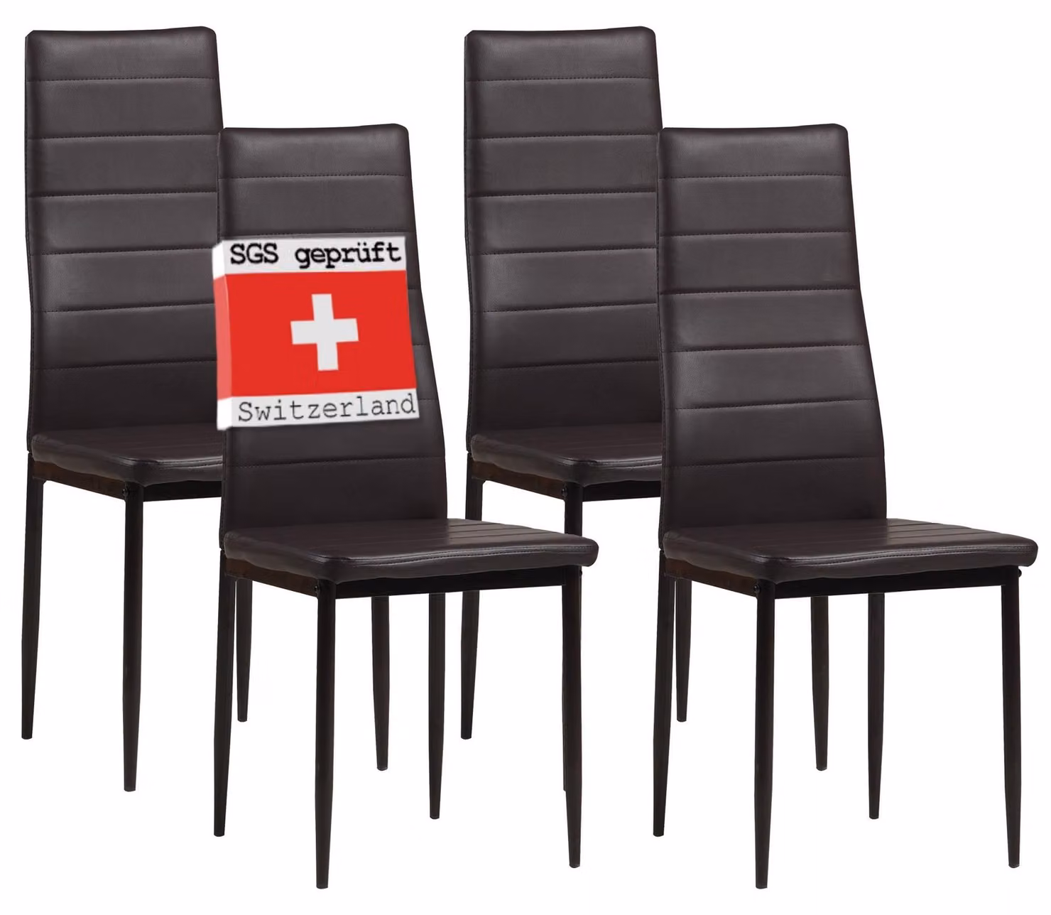 Sedie da pranzo Albatros MILANO set di 4, marrone - sedia imbottita con rivestimento in Pelle finta, design moderno ed elegante per il tavolo da pranzo - sedia da cucina o da sala da pranzo con elevata capacità di carico: 110kg